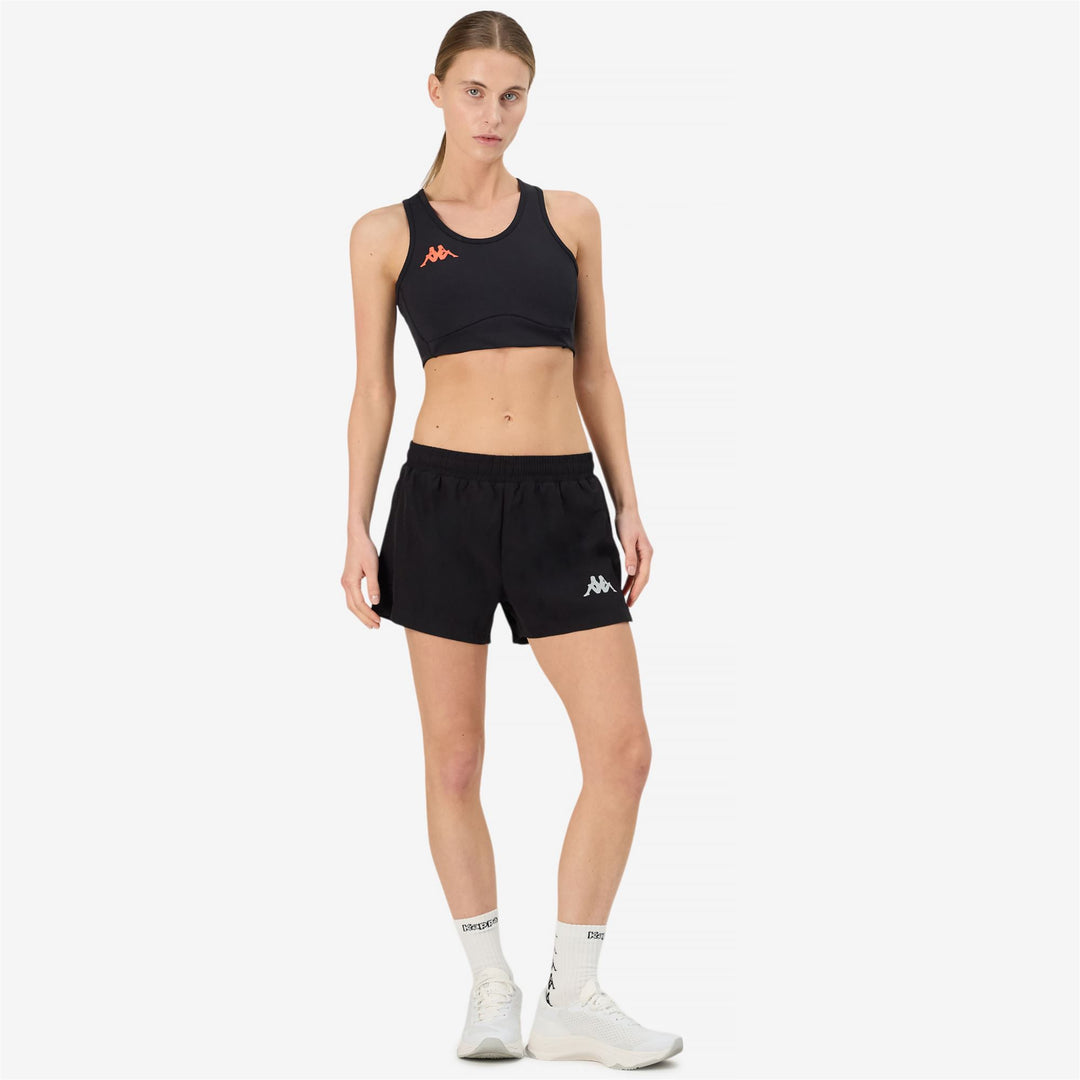 Maillot deportivo para mujer color coral negro con copas extraíbles main
