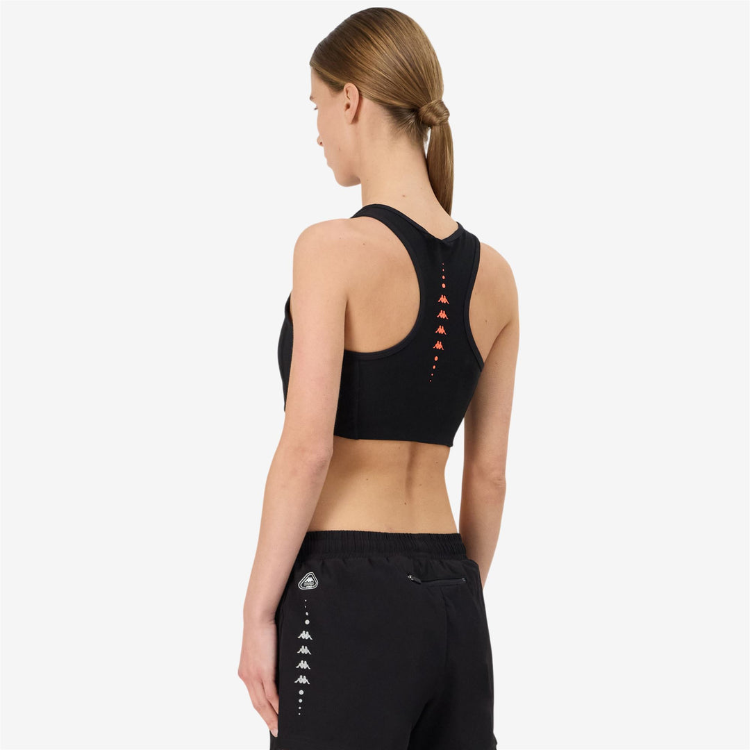 Top da allenamento elasticizzato slim fit da donna nero main