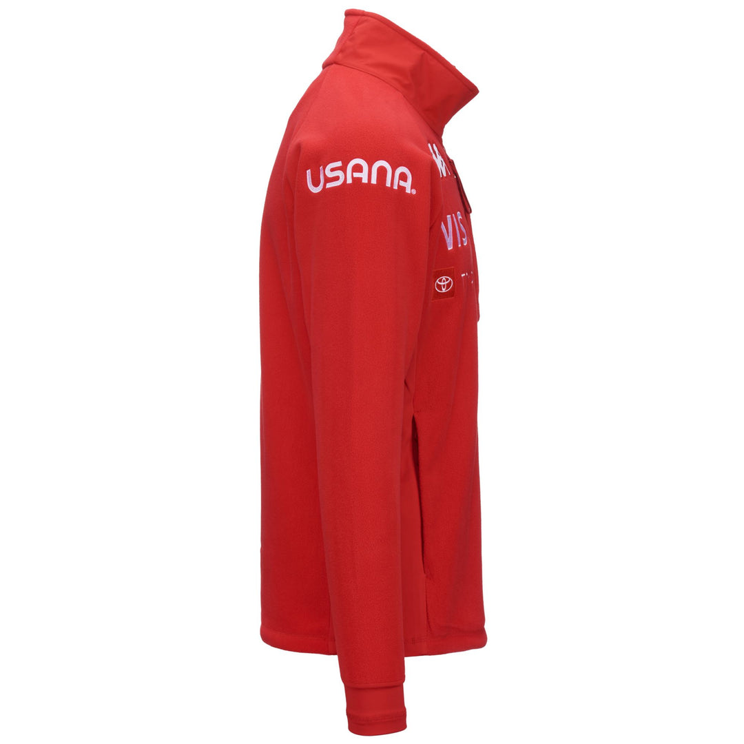 Red Men's Slim Fit Ski Fleece with Windproof Collar main