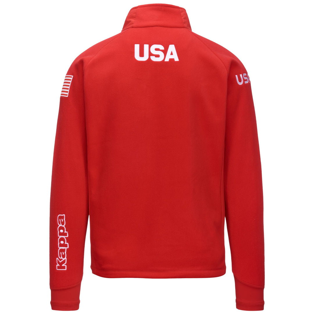 Red Men's Slim Fit Ski Fleece with Windproof Collar main
