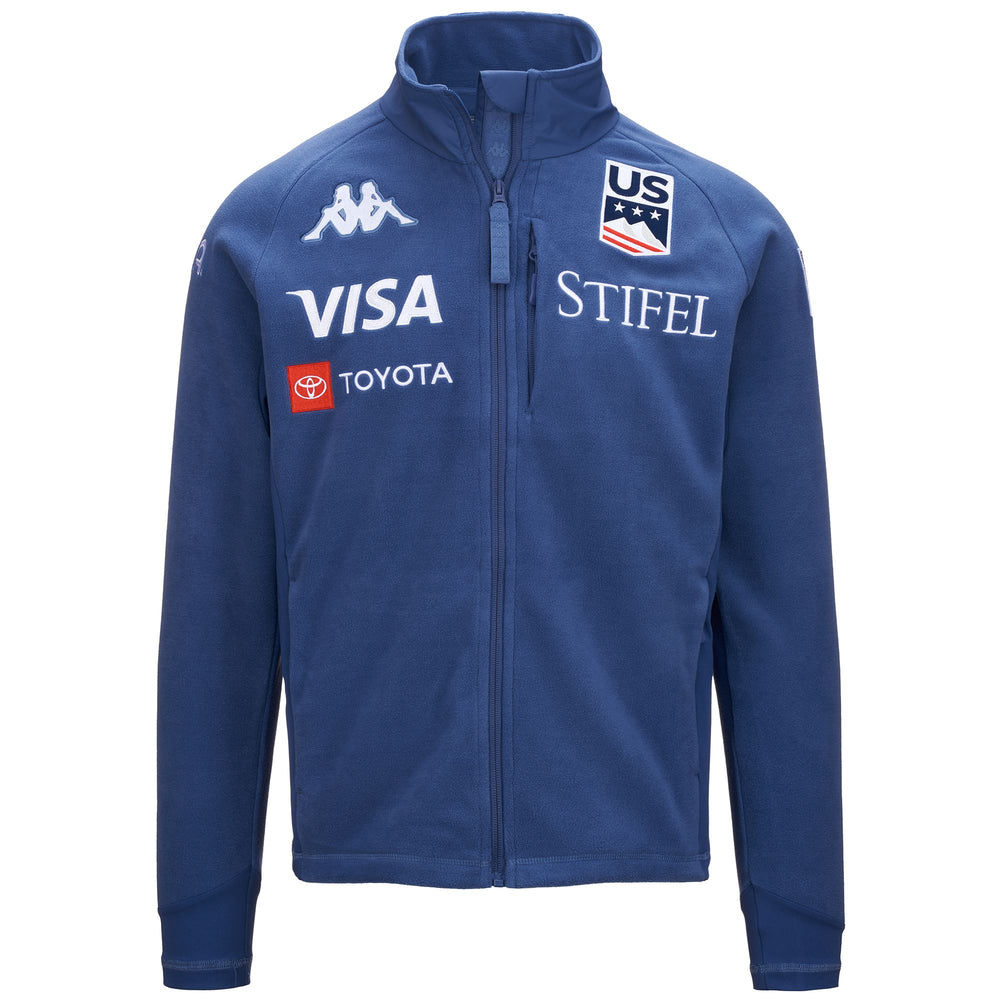 Blue Men's Ski Fleece Jacket with Windproof Features 02