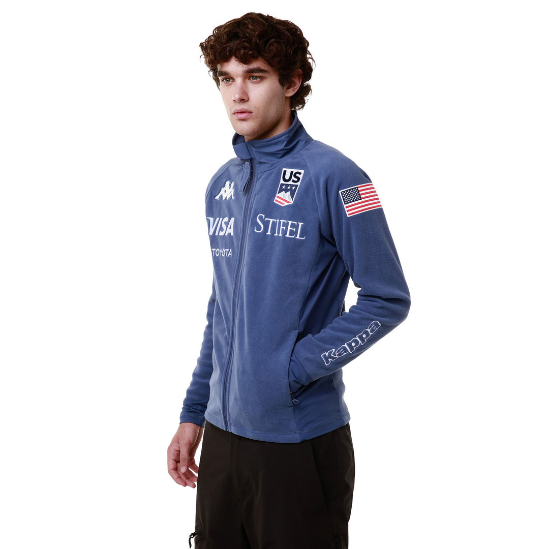 Chaqueta polar de esquí azul para hombre con características cortavientos main