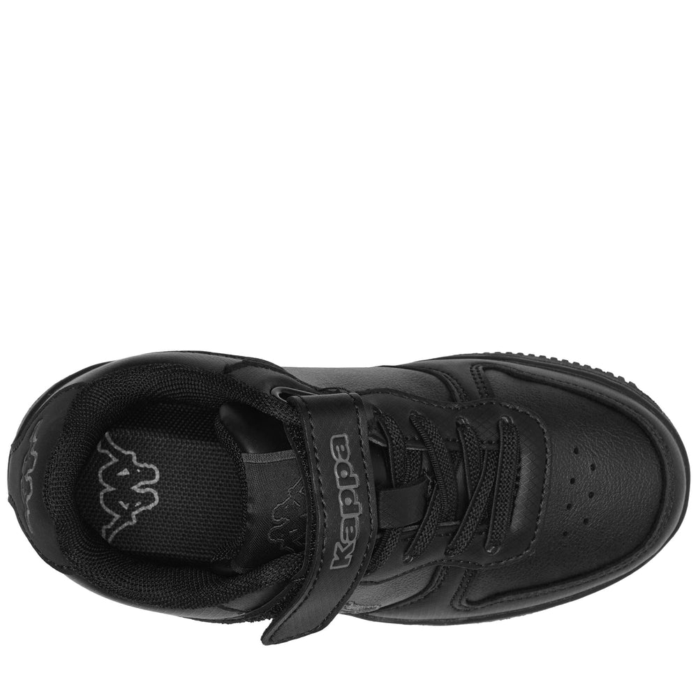 Black Unisex Kid's Low Cut Sneakers with Elastic Lace Closure 02