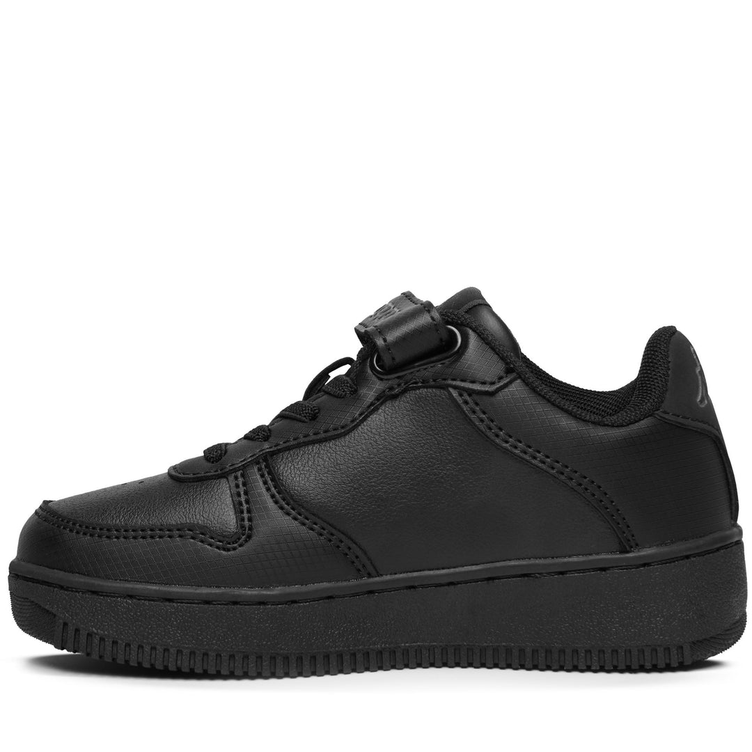 Black Unisex Kid's Low Cut Sneakers with Elastic Lace Closure main