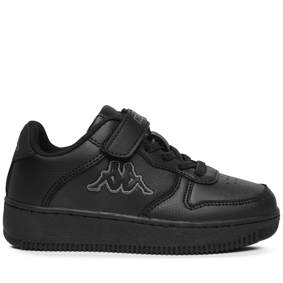 Black Unisex Kid's Low Cut Sneakers with Elastic Lace Closure main