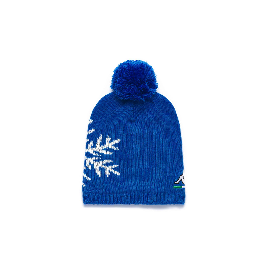 Gorro de esquí unisex azul brillante con forro polar y diseño gráfico 01