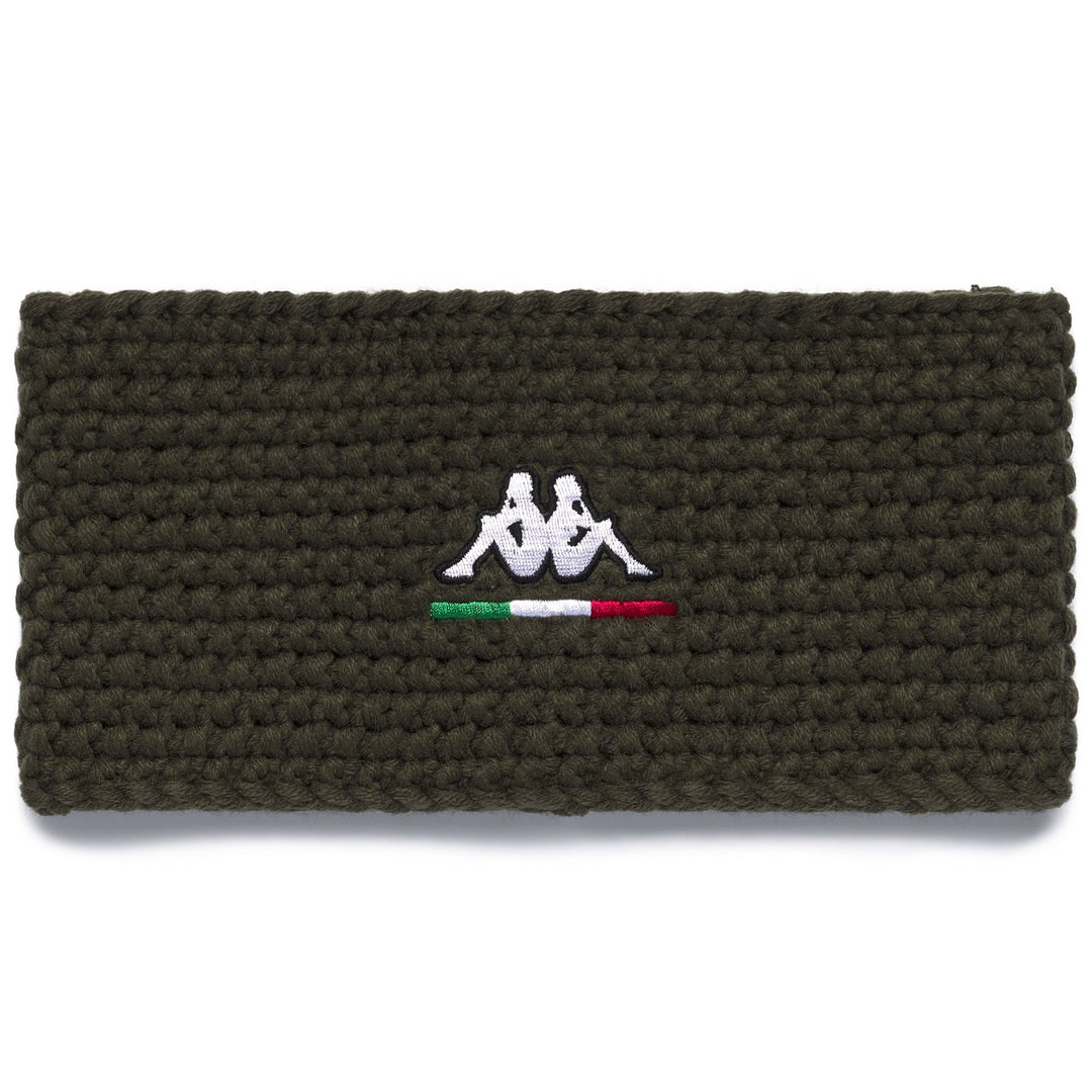 Cinta para la cabeza de esquí unisex marrón y verde con forro polar 01