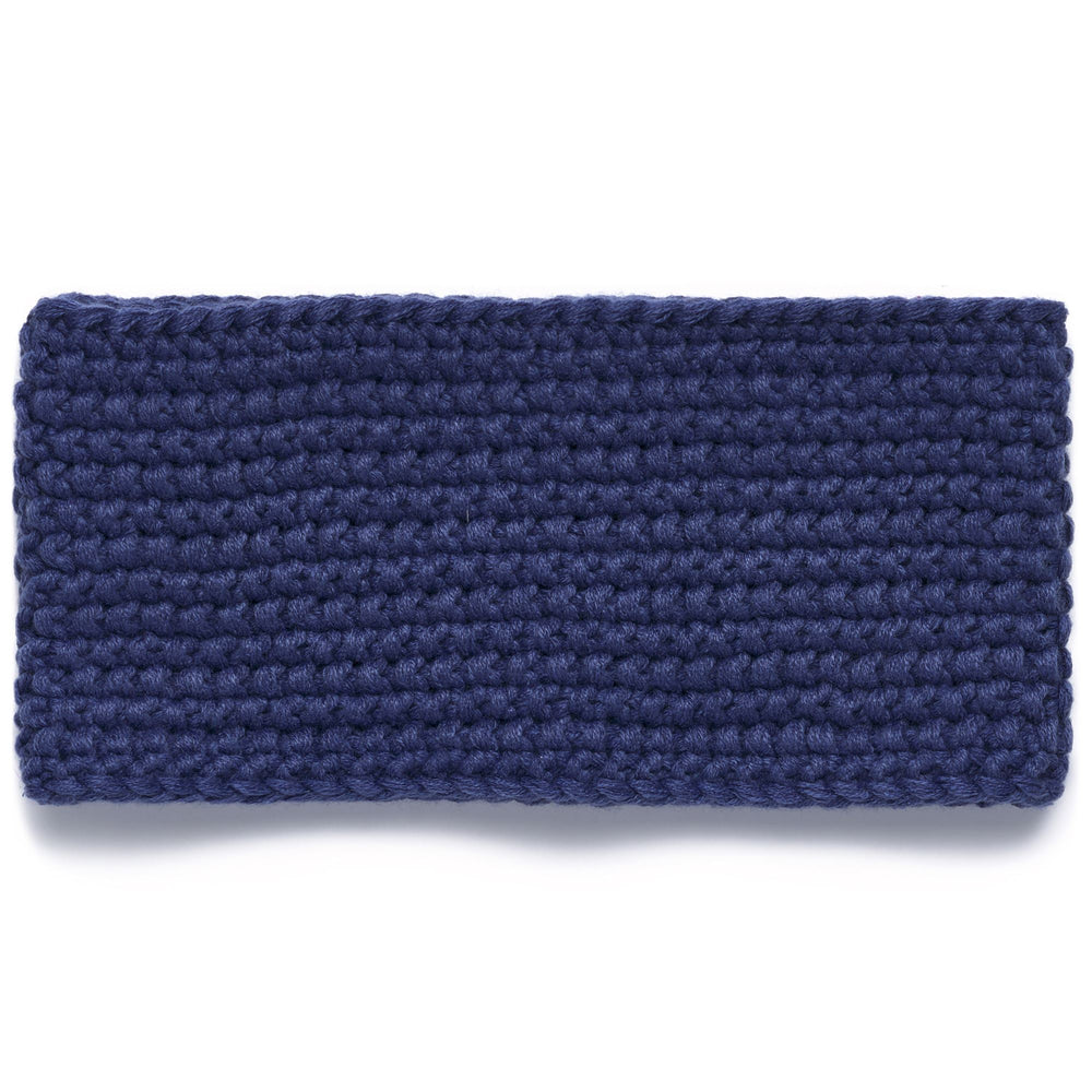 Cinta para la cabeza de esquí unisex azul con forro polar y logotipo bordado 02