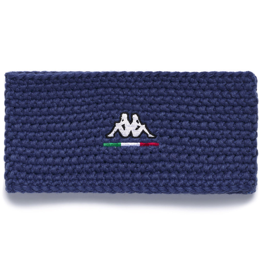 Cinta para la cabeza de esquí unisex azul con forro polar y logotipo bordado 01