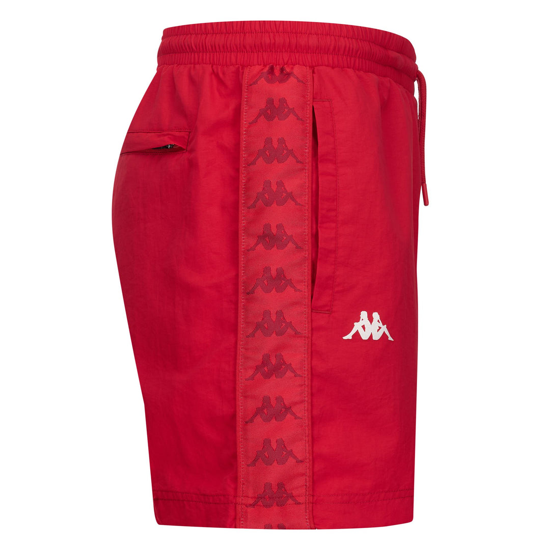 Cherry red Men's Swimming Trunks with Side Tape main