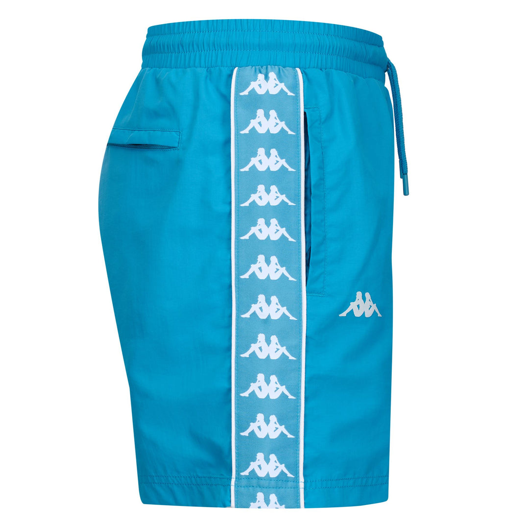 Blue Men's Nylon Swimming Trunks with Side Tape main
