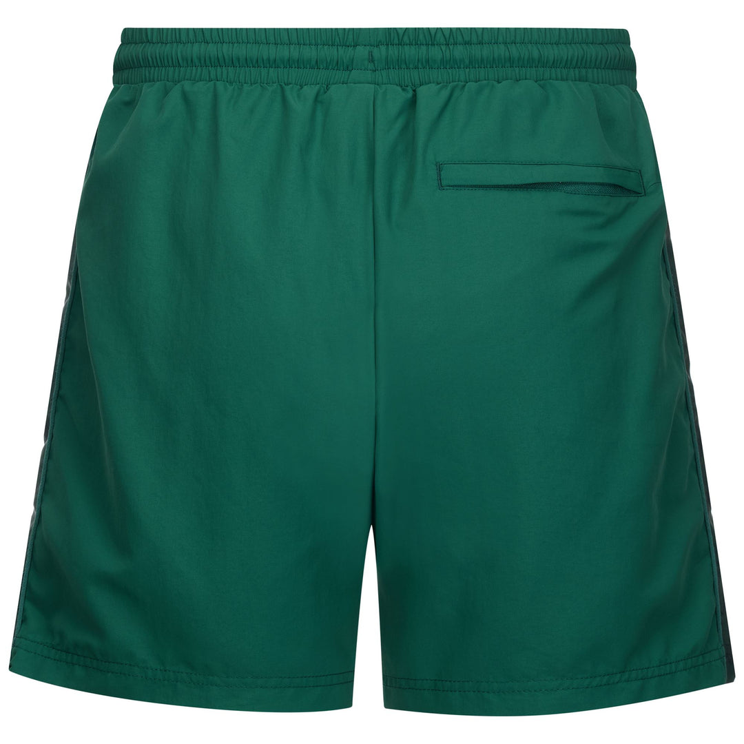 Costume da bagno da uomo in nylon verde pino con nastro laterale main