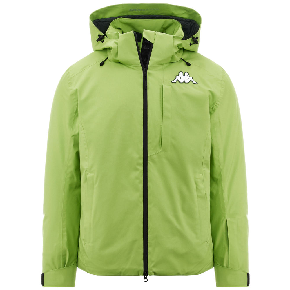 Green Black Men's Ski Jacket with Waterproof Protection. 02