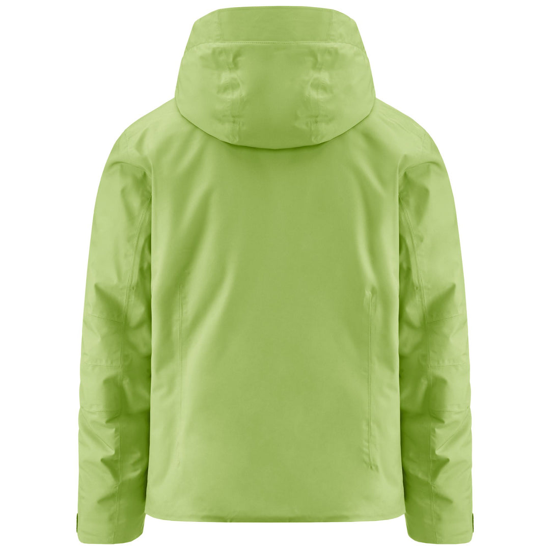 Veste de ski rembourrée pour homme, coupe ajustée, verte, avec protection imperméable main