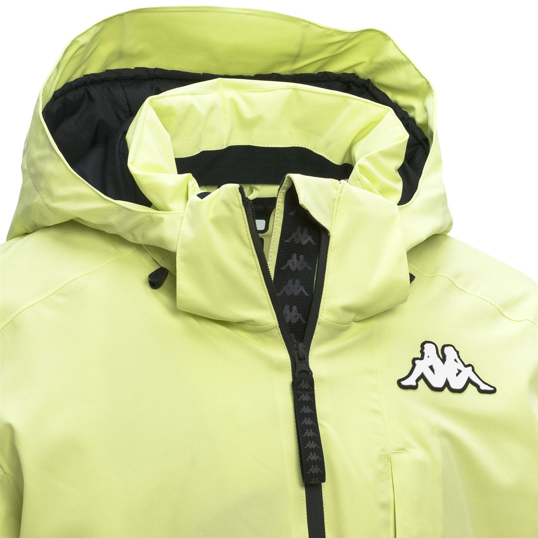 Veste de ski rembourrée pour homme, coupe ajustée, verte, avec protection imperméable main