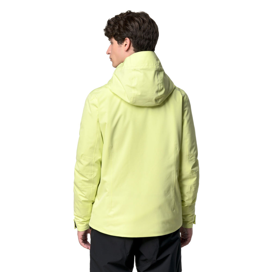 Veste de ski rembourrée pour homme, coupe ajustée, verte, avec protection imperméable main