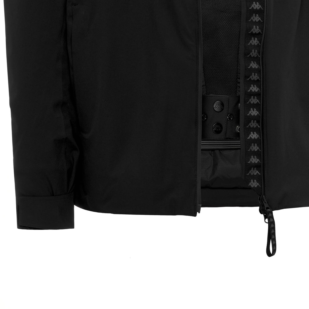 Men's Black Slim Fit Padded Ski Jacket with Waterproof Protection main