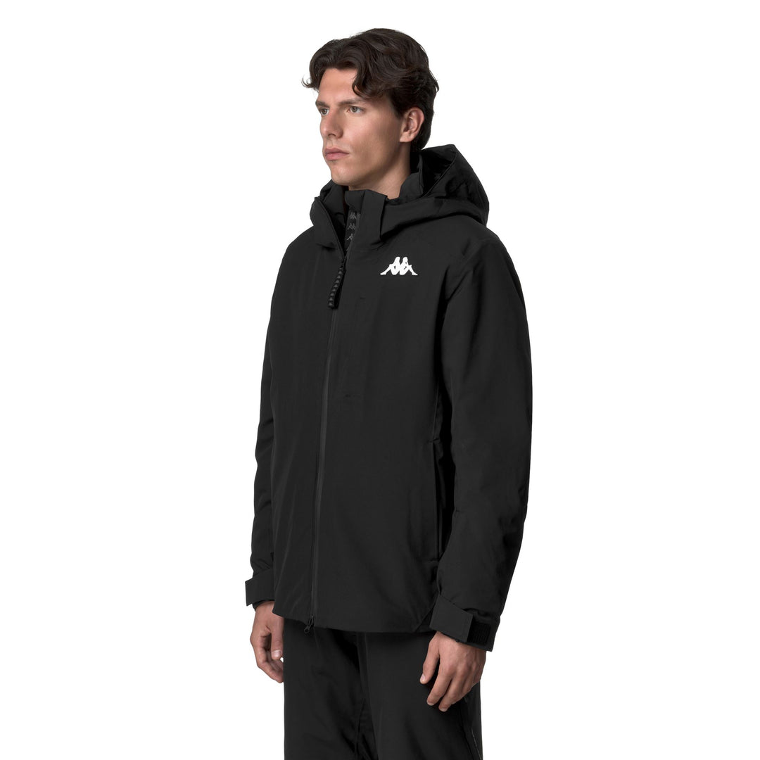 Men's Black Slim Fit Padded Ski Jacket with Waterproof Protection main