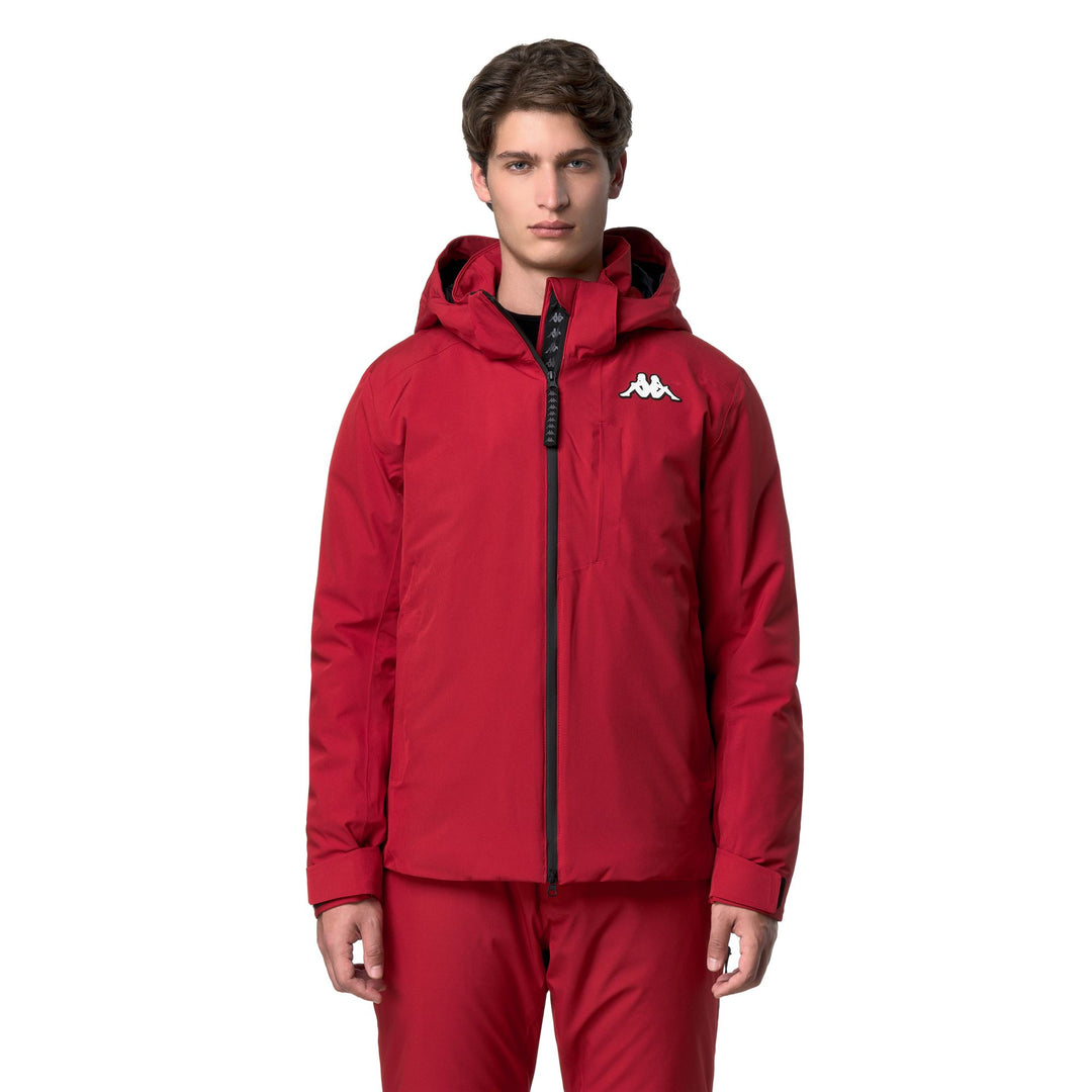 Red Men's Padded Ski Jacket with Waterproof Protection 01