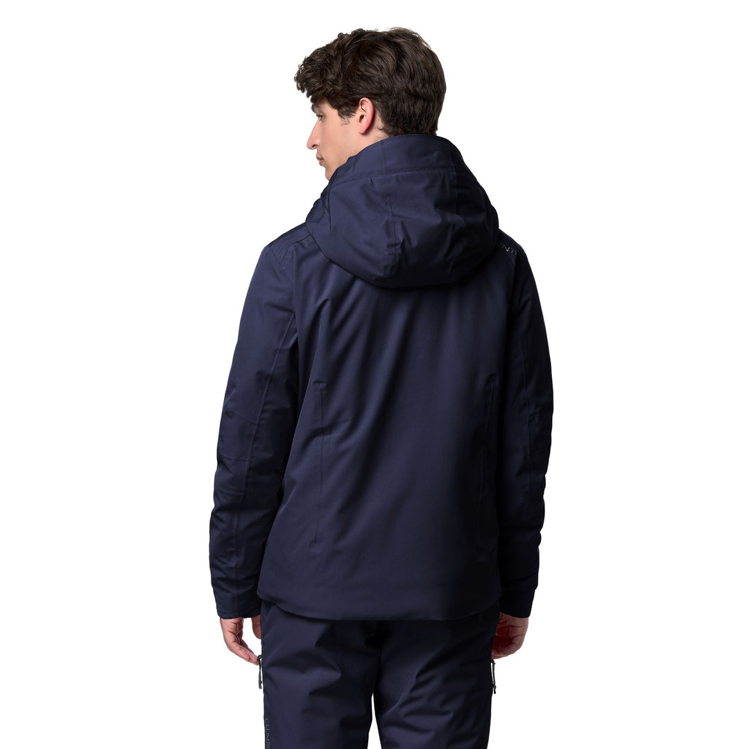 Men's Slim Fit Blue Padded Ski Jacket with Waterproof Protection main