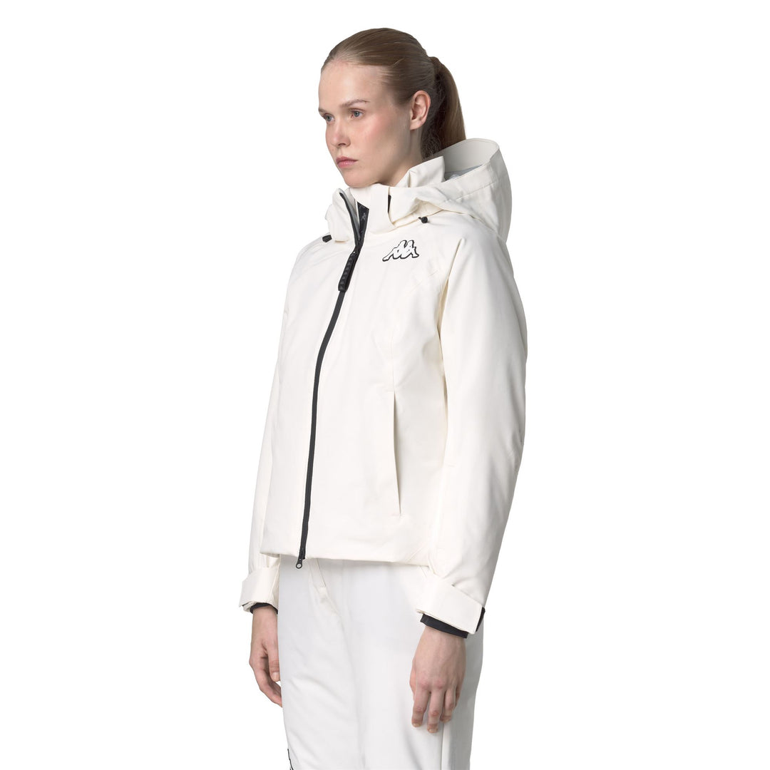 White Women's Padded Ski Jacket with Waterproof Protection main