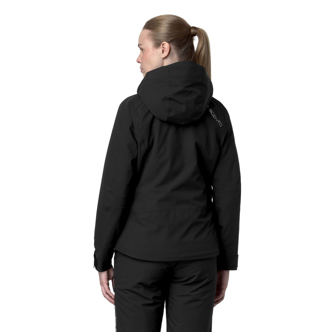Black Women's Padded Waterproof Jacket with Detachable Hood main