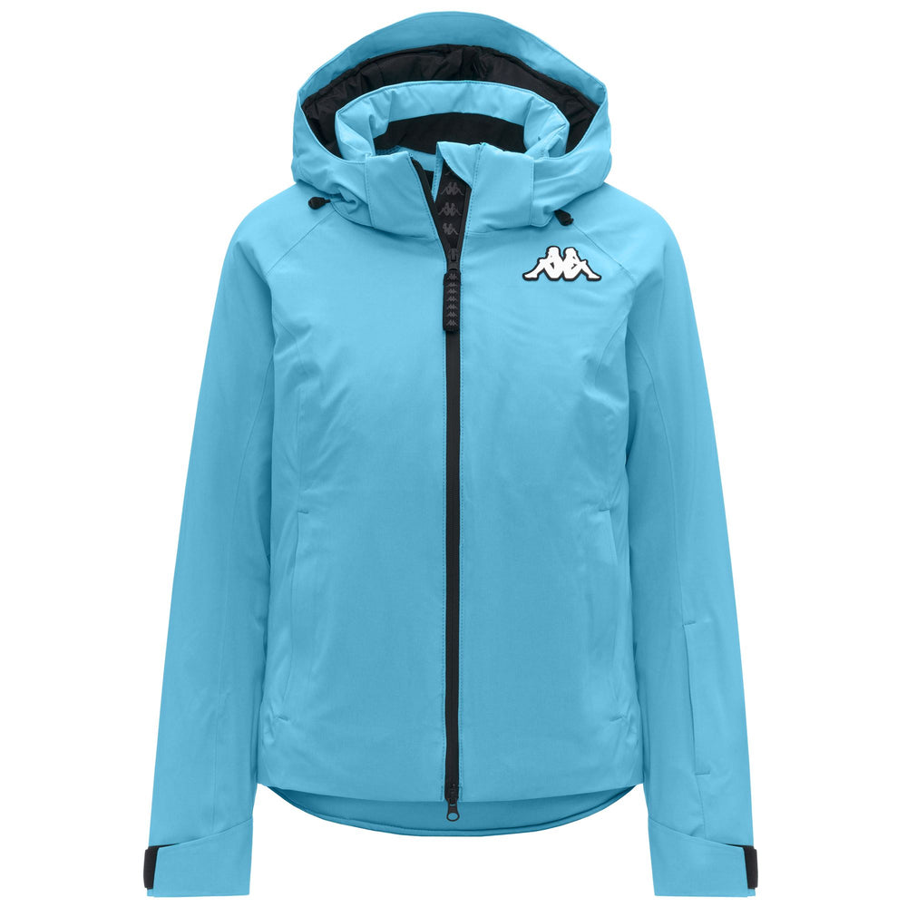 Veste de ski rembourrée bleue pour femme, coupe ajustée, avec protection imperméable 02