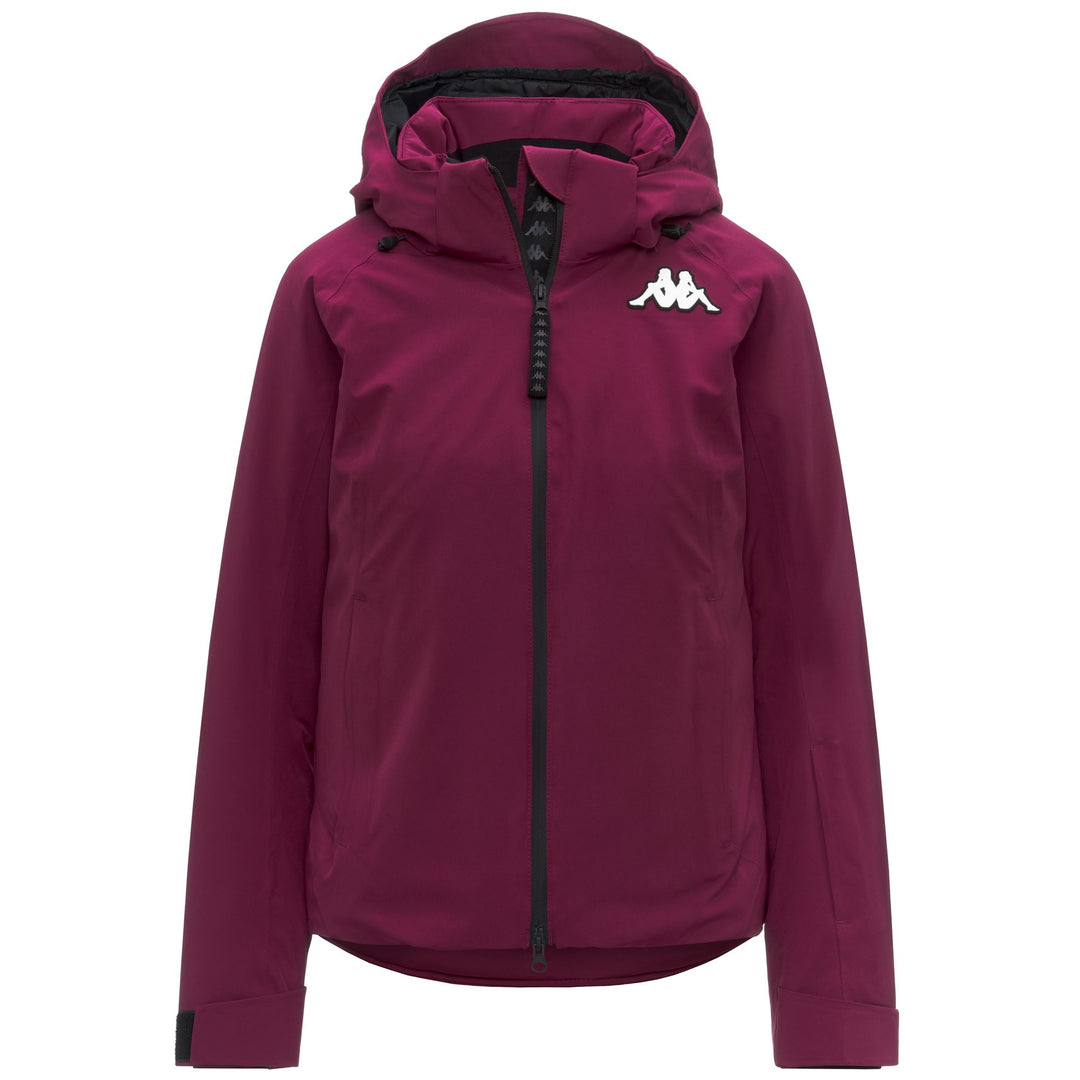 Women's Slim Fit Red Padded Ski Jacket with Waterproof Protection main