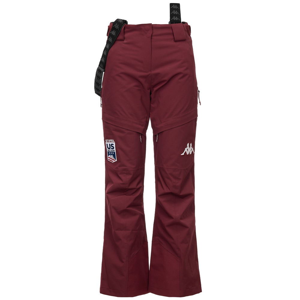 Red Women's Padded Ski Pants with Waterproof Protection 02
