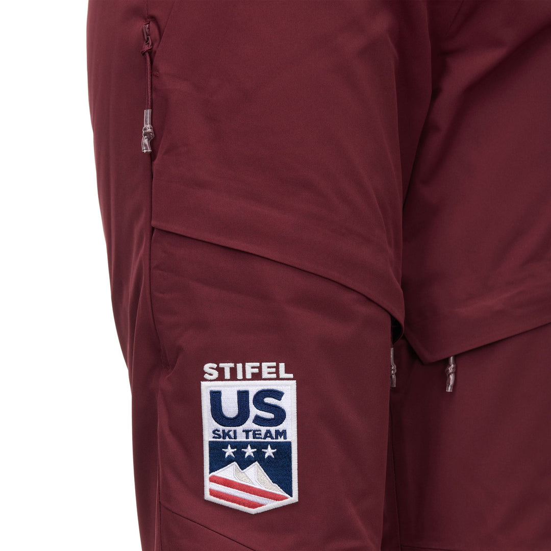 Red Women's Padded Ski Pants with Waterproof Protection main
