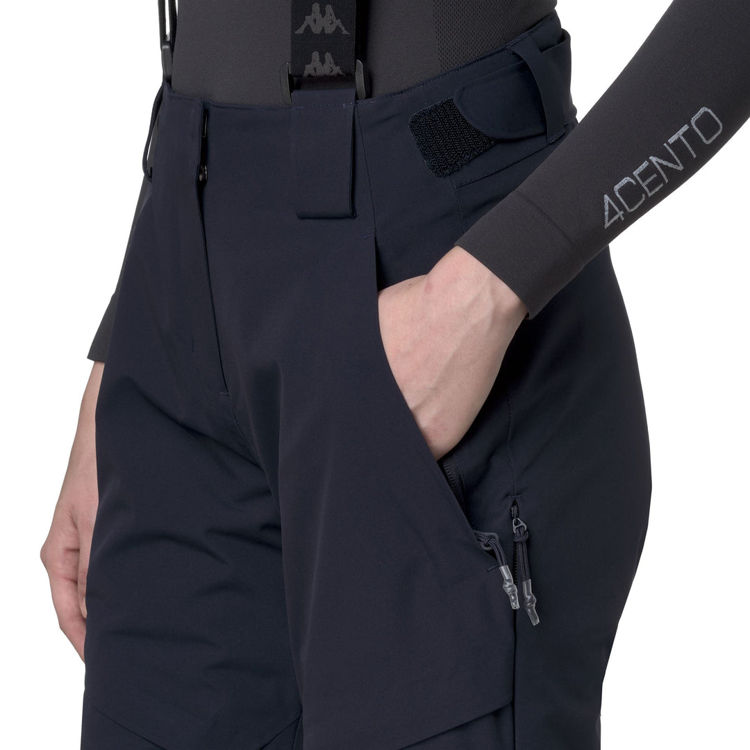 Pantalones de esquí impermeables azules para mujer con acolchado main