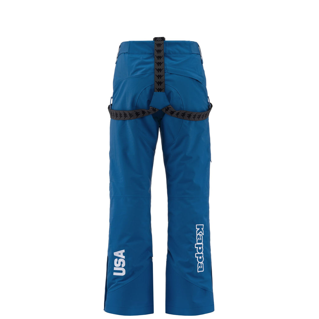 Pantalon de ski rembourré bleu pour homme avec protection imperméable main
