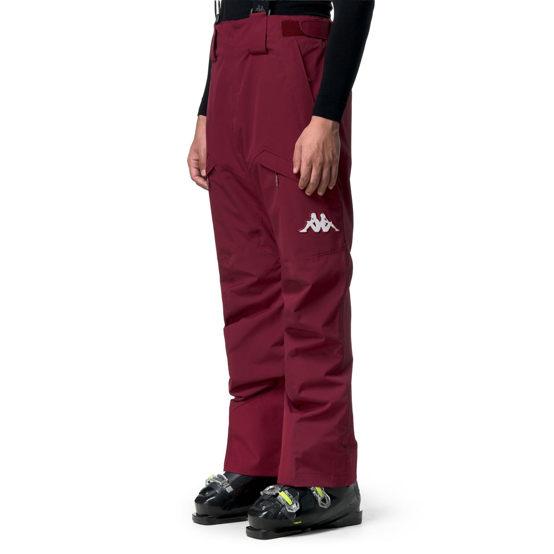 Pantalones de esquí acolchados rojos para hombre con protección impermeable main