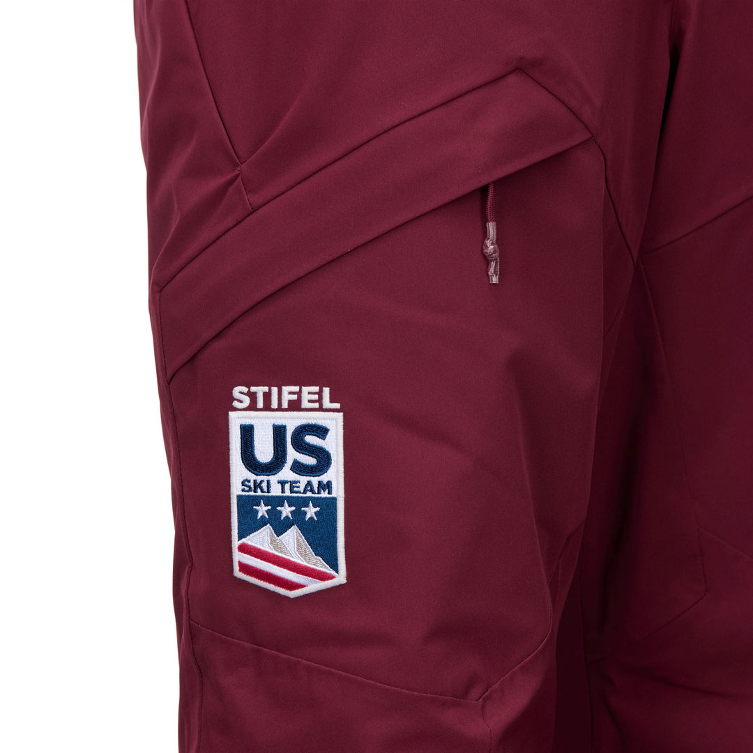 Pantalones de esquí acolchados rojos para hombre con protección impermeable main