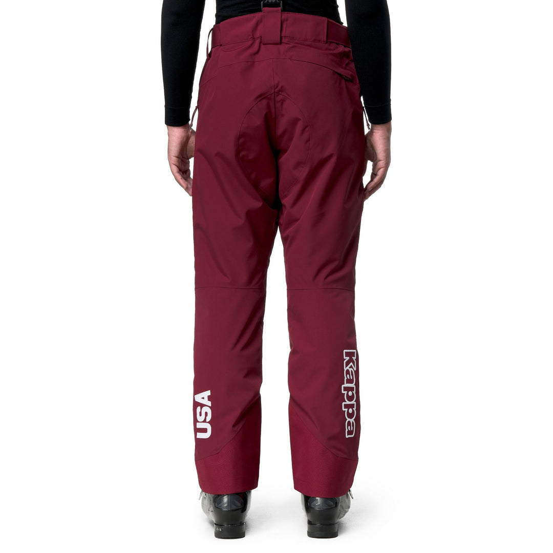 Pantalon de ski rouge pour homme, imperméable et isolant. main
