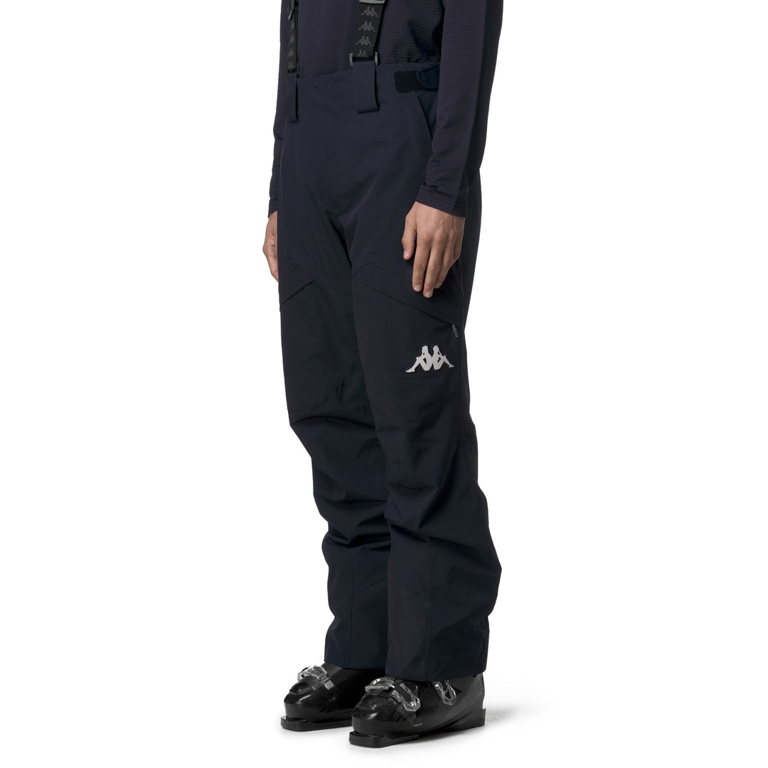 Pantalon de ski rembourré bleu pour homme avec fermetures éclair étanches main
