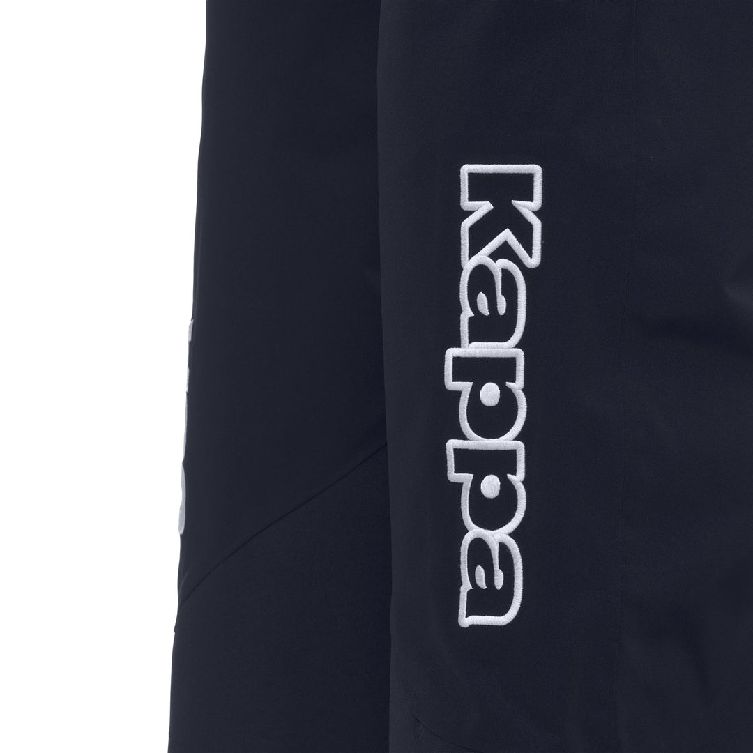 Pantalon de ski rembourré bleu pour homme avec fermetures éclair étanches main