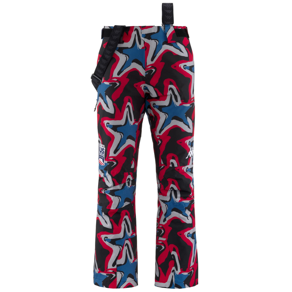 Black Men's Ski Sport Trousers with Waterproof Protection and Braces 02
