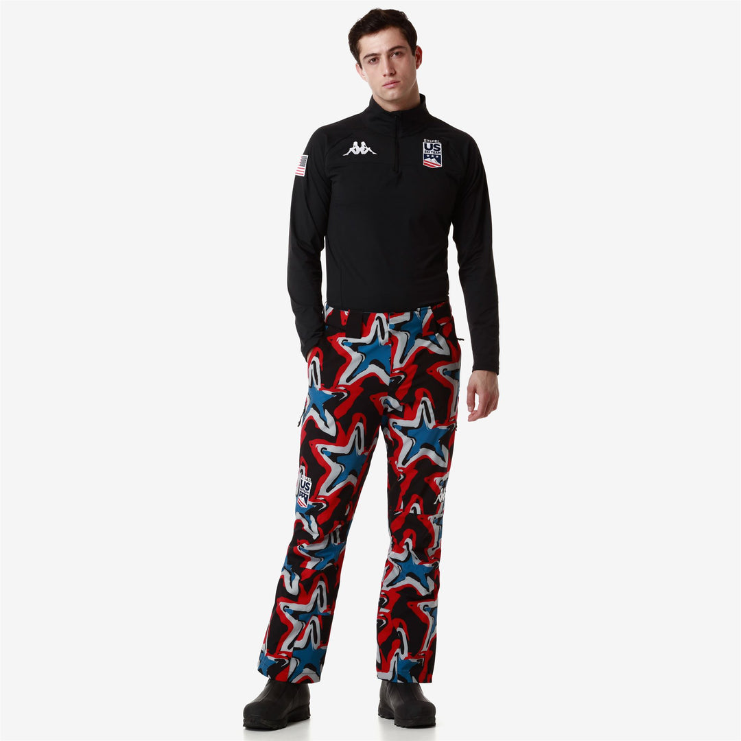Black Men's Ski Sport Trousers with Waterproof Protection and Braces 01
