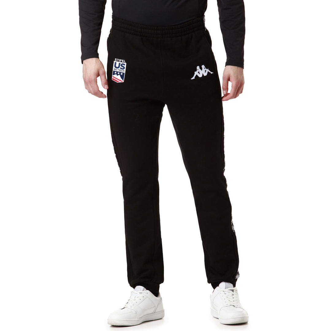 Pantalones deportivos de esquí negros para hombre con cintura ajustable y bolsillos main