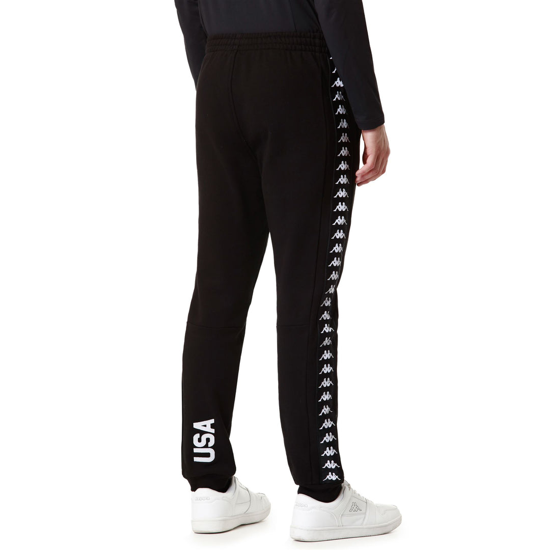Pantalones deportivos de esquí negros para hombre con cintura ajustable y bolsillos main