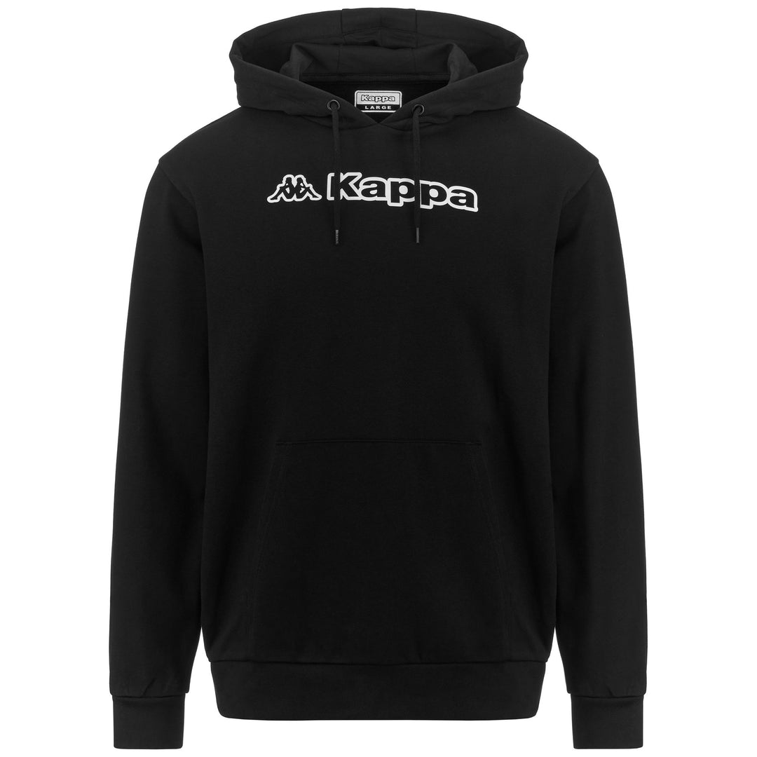 Sudadera deportiva negra con capucha de polar y bolsillo tipo canguro para hombre 01