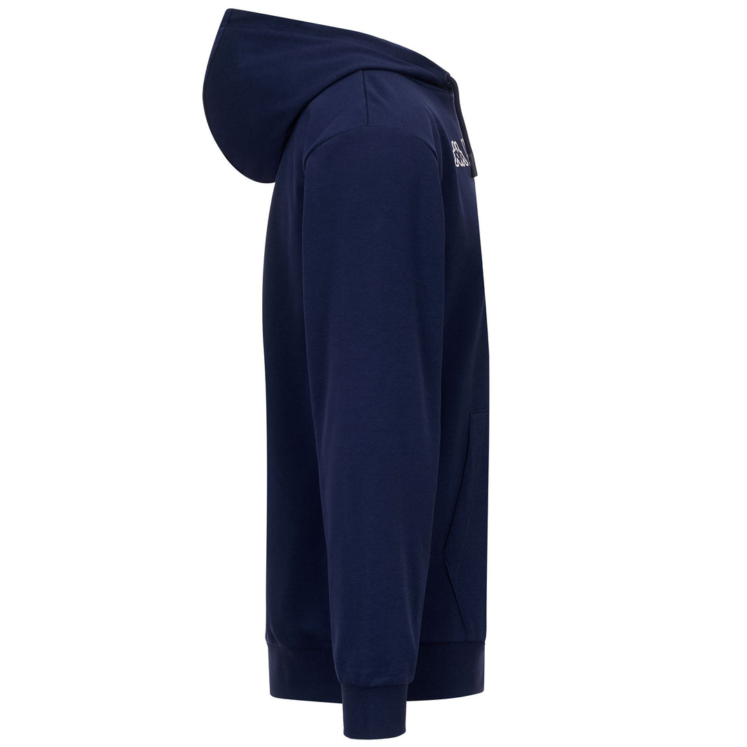 Sudadera con capucha de polar azul marino para hombre con bolsillo tipo canguro main