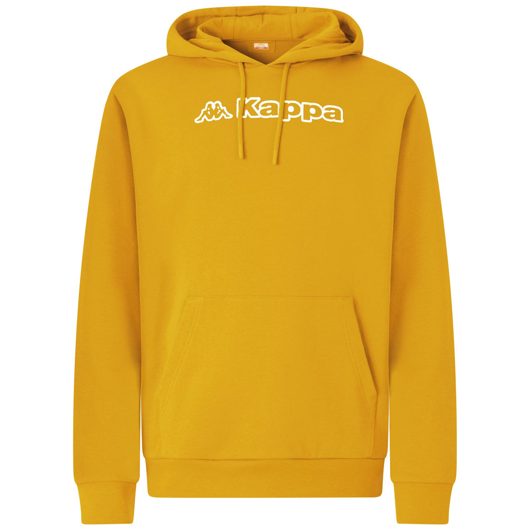 Sudadera con capucha de polar para hombre en amarillo dorado con bolsillo tipo canguro main
