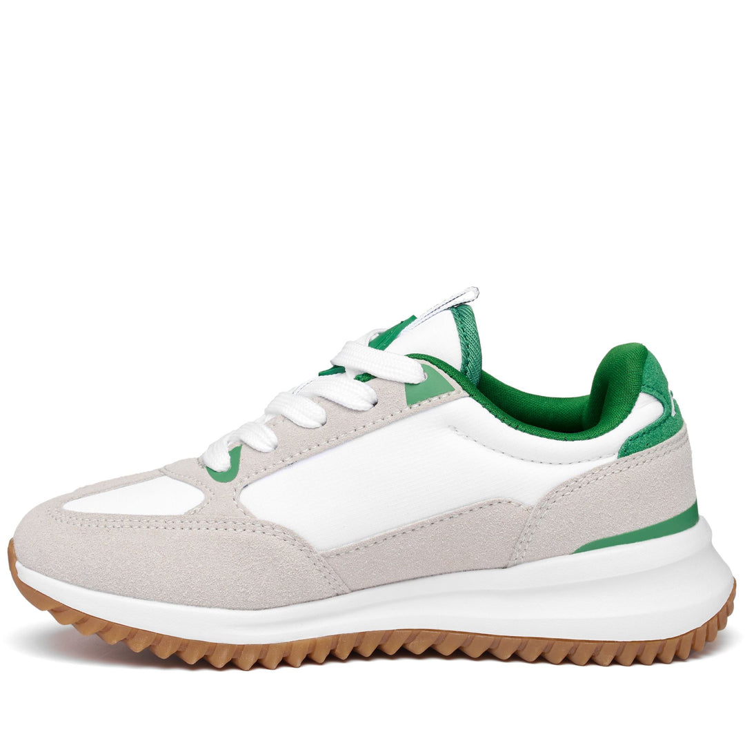 Grey White Kid's Low Cut Sport Sneakers for Street Wear main