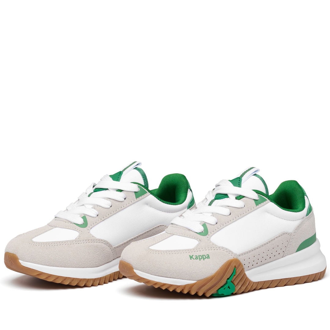 Grey White Kid's Low Cut Sport Sneakers for Street Wear main