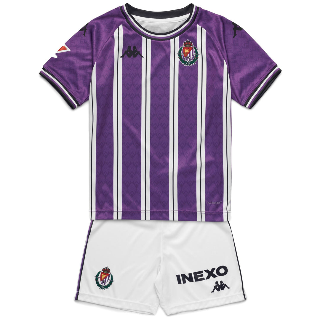 Conjunto de fútbol KOMBAT para niño Violet con pantalón corto y camiseta 01