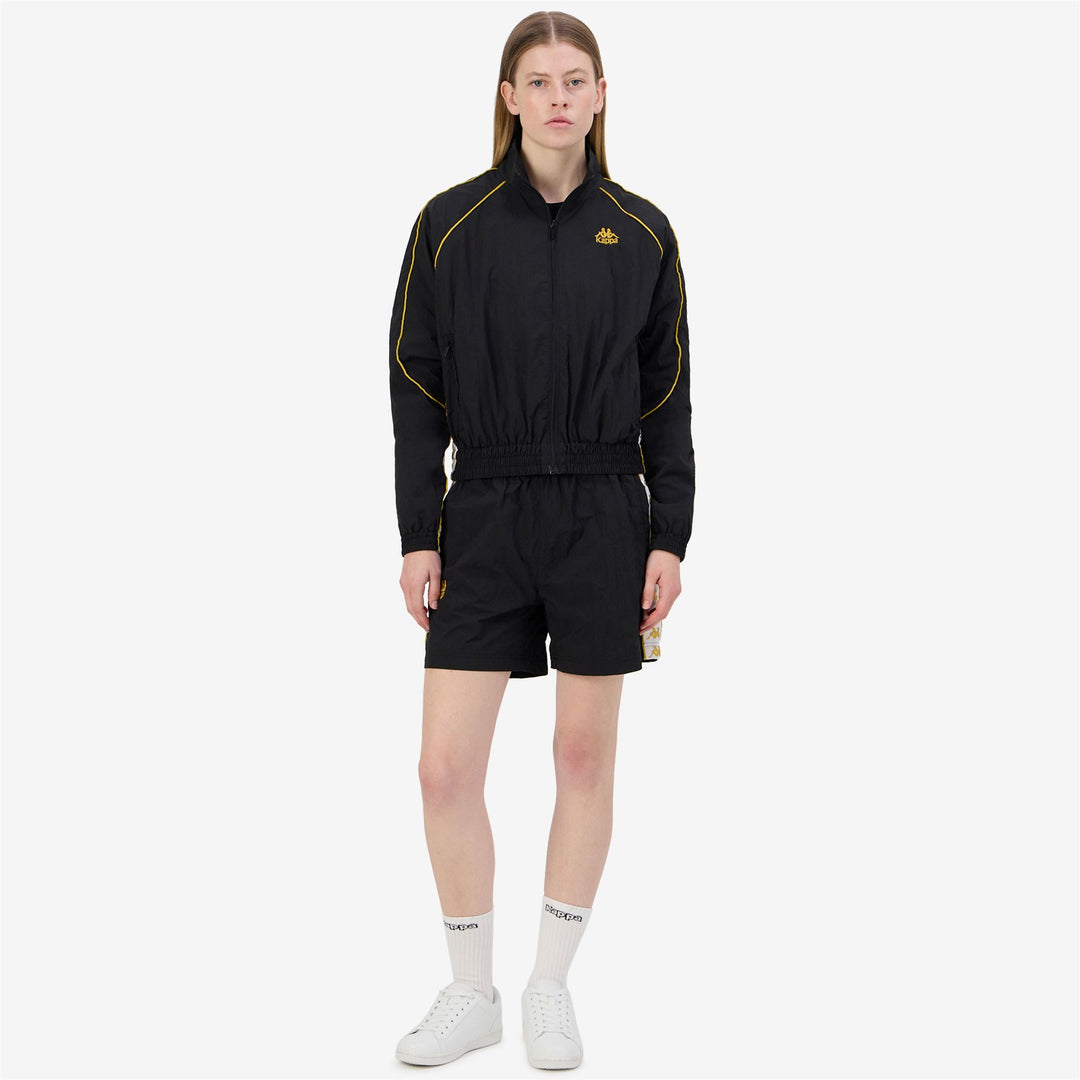 Fleece Woman 222 BANDA NOLAN Jumper BLACK-YELLOW GOLD RICH-WHITE Dressed Back (jpg Rgb)		