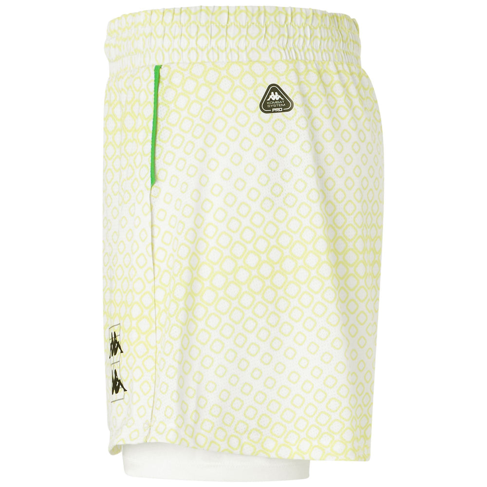 White and Yellow Women's Padel Skirt with Inner Shorts and Pockets 02