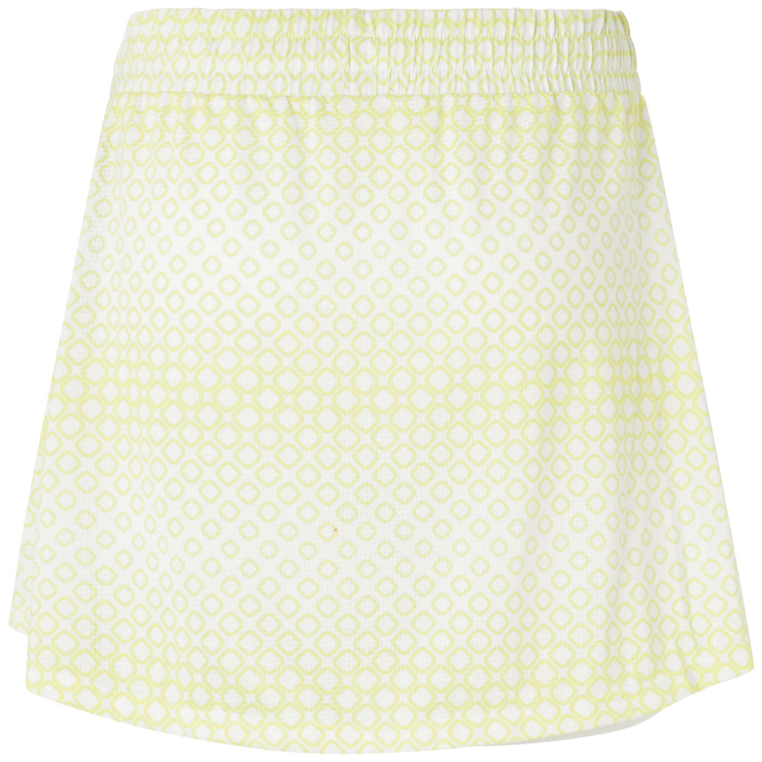 White and Yellow Women's Padel Skirt with Inner Shorts and Pockets main